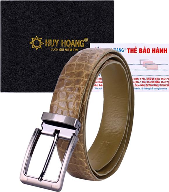 Thắt Lưng Nam Da Cá Sấu Đầu Kim Huy Hoàng HT4262 - Rêu