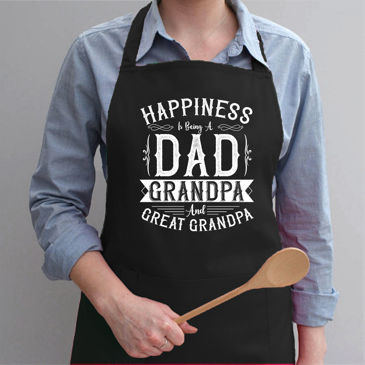 Tạp Dề Làm Bếp In họa tiết Hạnh phúc khi trở thành ông nội và ông cố