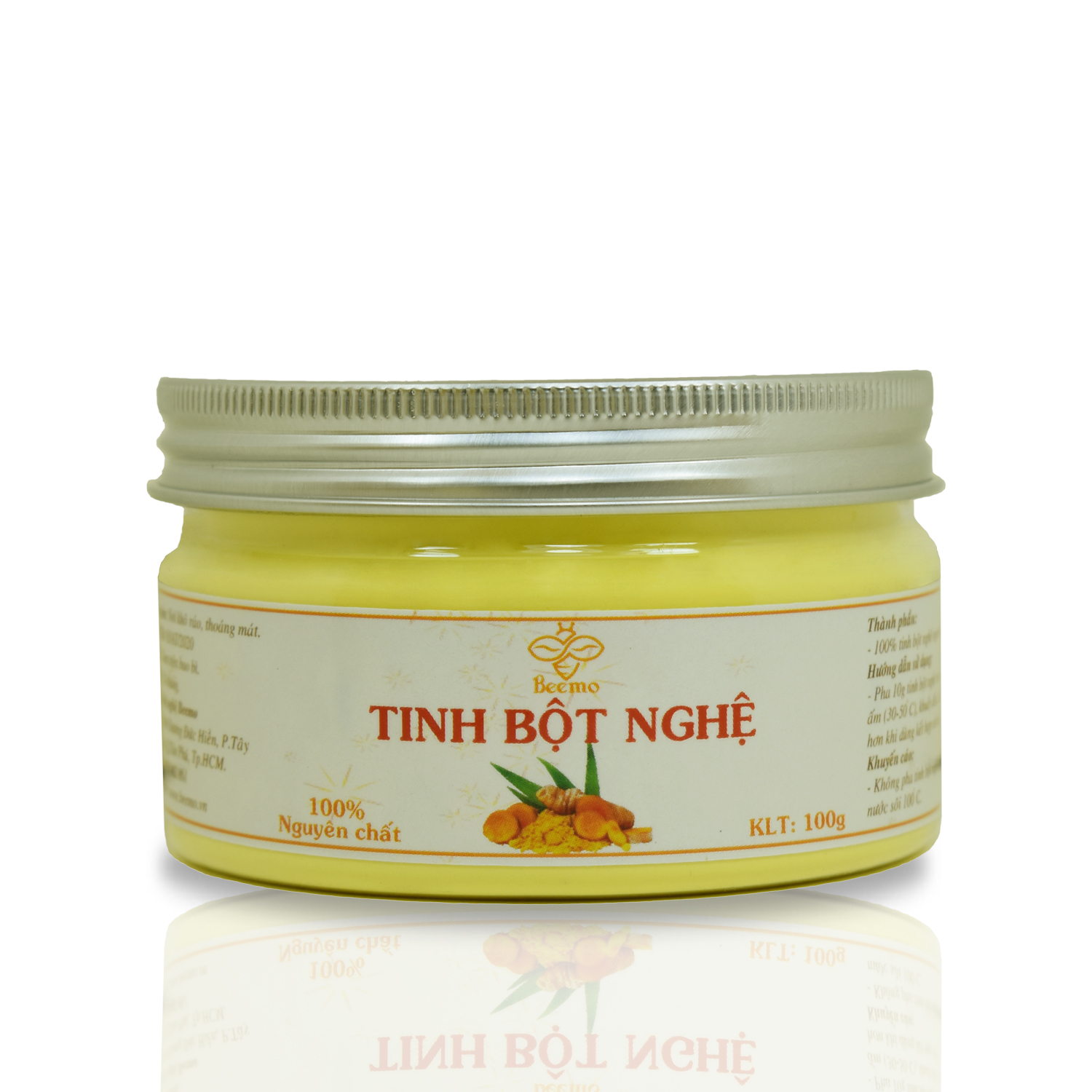 Tinh bột nghệ nguyên chất Beemo - Đắp mặt, hỗ trợ điều trị dạ dày đau bao tử, làm viên tinh nghệ mật ong