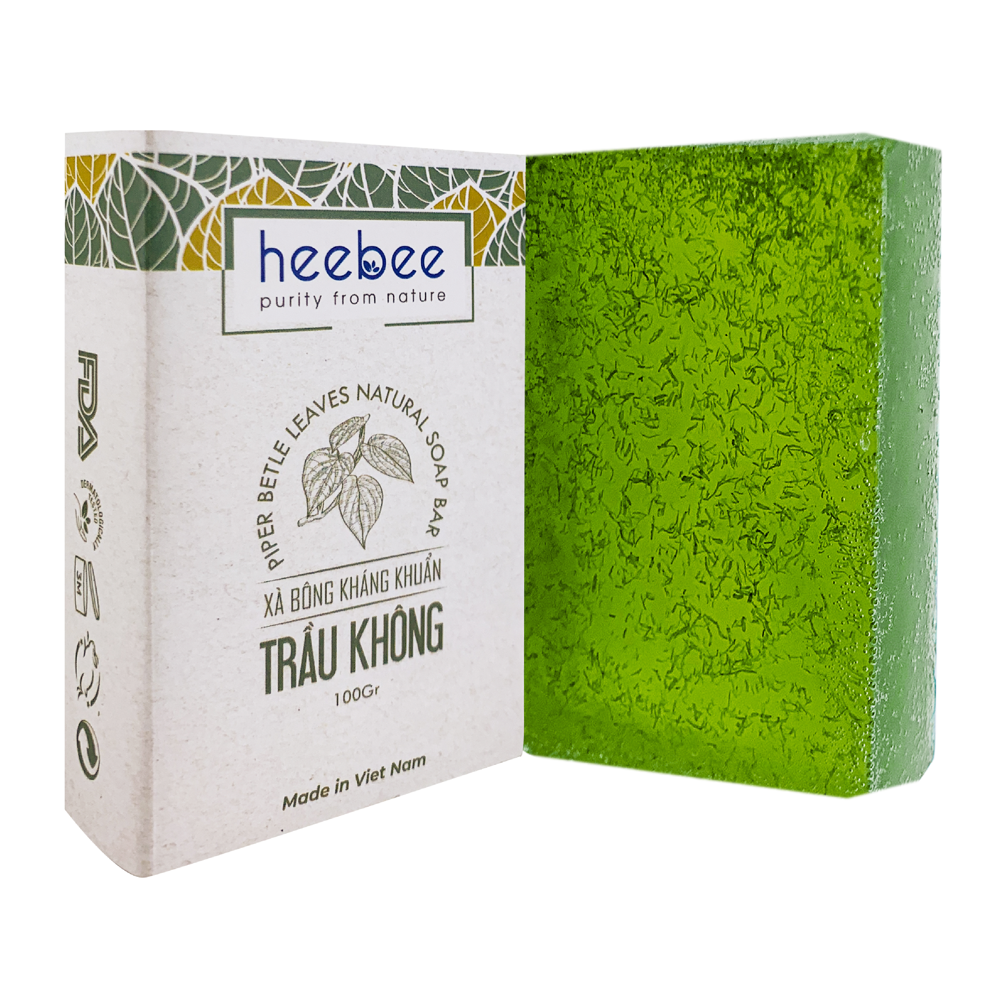 Xà Bông Trầu Không - Trị Mụn Lưng, Kháng Khuẩn, Giảm Viêm Heebee 100gr - An Toàn, Hiệu Quả
