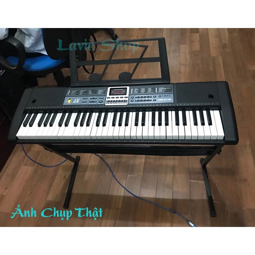 Đàn Piano Điện Đàn Organ Electronic Keyboard Đàn 61 Phím Dành Cho Người Lớn Học Kèm Mic, Sạc, Giá Đỡ VT161