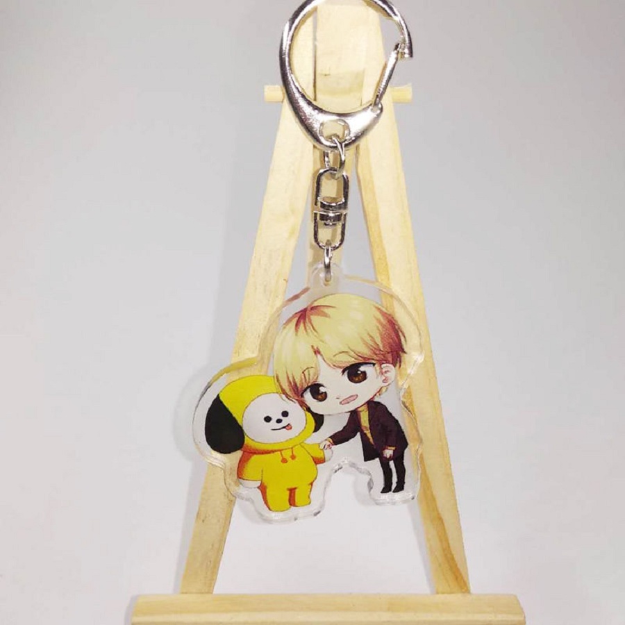 Móc chìa khóa hình nhân vật K-POP BTS Bulletproof  Acrylic Anime Keychain