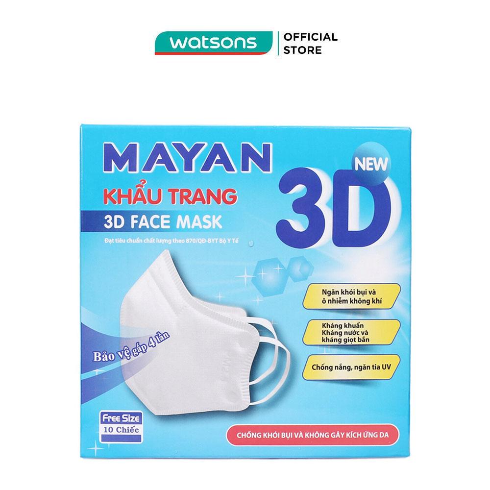 Khẩu Trang Mayan 3D Cho Người Lớn Bảo Vệ Gấp 4 Lần Freesize 10 Chiếc/Hộp