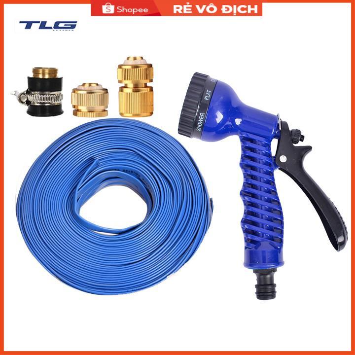 Bộ dây tăng áp 3 lần vòi xịt nước rửa xe, tưới cây loại 7-10m(cút đồng-nối đồng) 206843