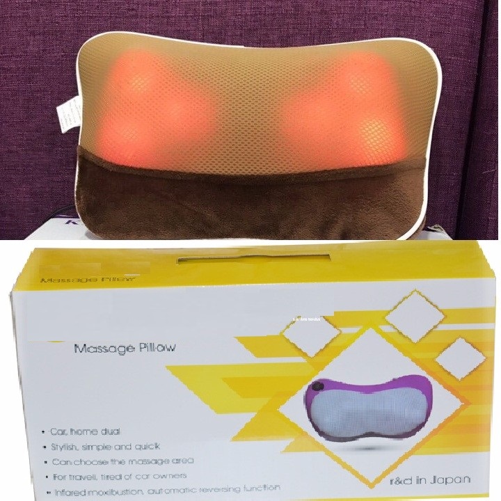 Gối Massage Hồng Ngoại 6 Bi - Công Nghệ Nhật - Cao Cấp - Màu Ngẫu Nhiên