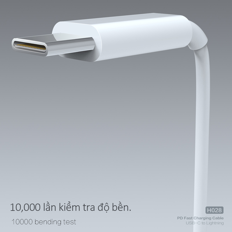 Dây sạc cổng Lightning thế hệ mới hỗ trợ sạc nhanh 18W đảo chiều USB-C dành cho các dòng iPhone cao cấp H028