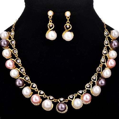 Bộ trang sức dây chuyền bông tai ngọc trai sang trọng BHB152