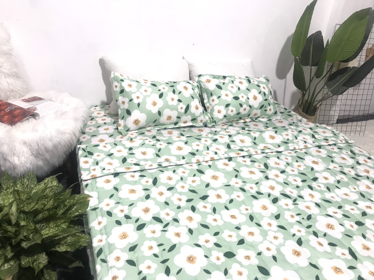 Bộ Chăn Ga Gối Hè Thu 5 Món CHM1