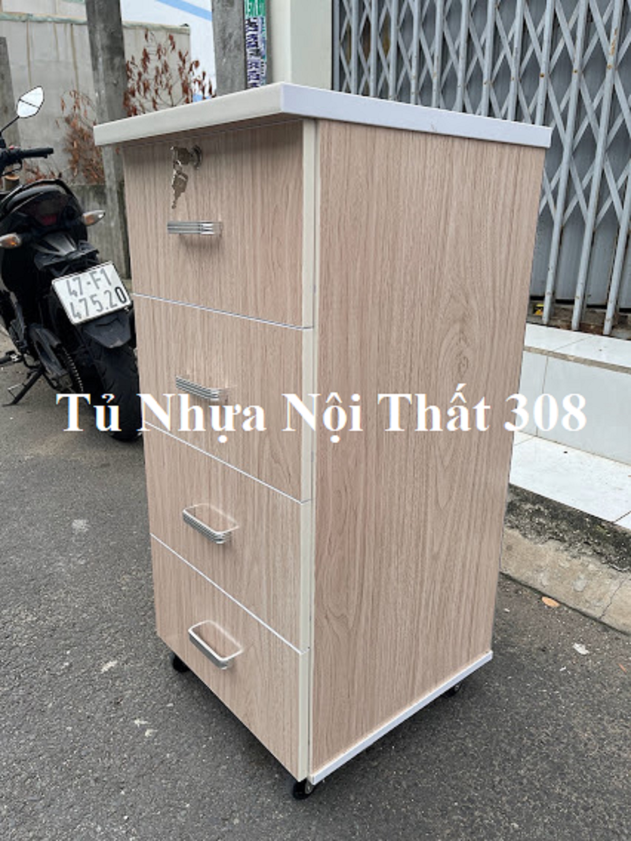 Tủ, Kệ Đầu Giường Nhựa Đài Loan Cao 89,5cm Ngang 42cm Sâu 42cm Màu Xoan Đào K116