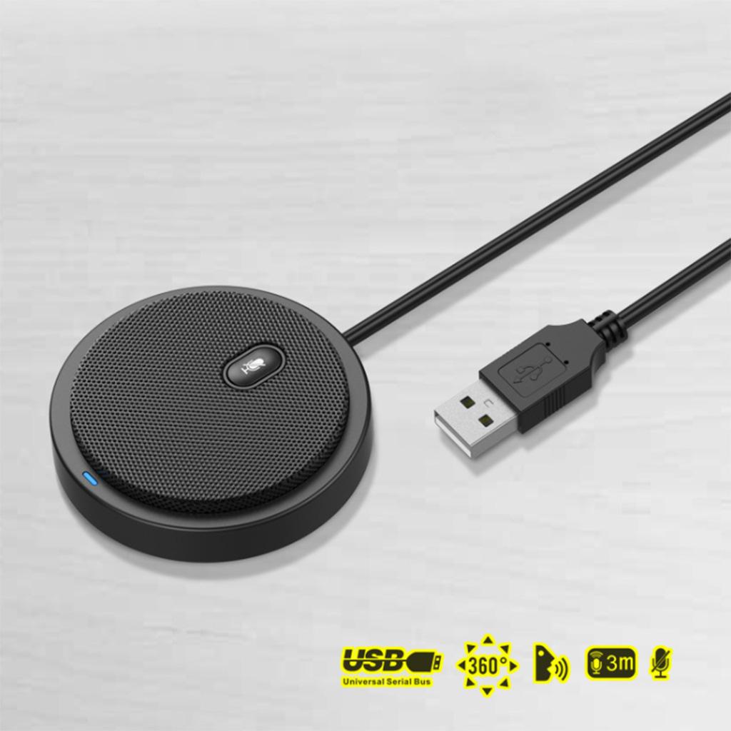USB Microphone PC Laptop Stereo Omnidirectional Condenser for for Business Video Conference, Recording, Chat, Skype, Online Meeting, Gaming