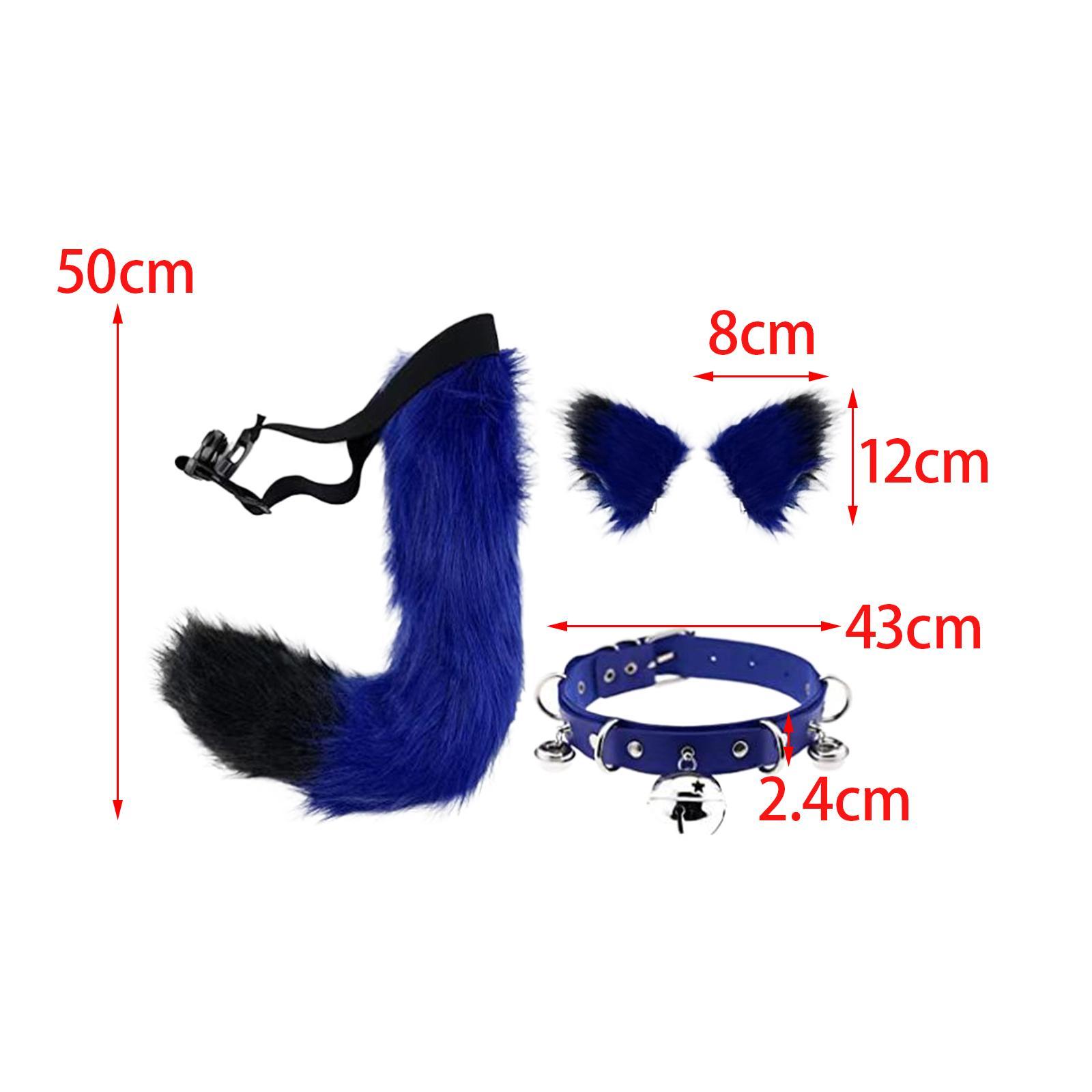 Faux  Ears and Tail Set Cosplay Costume Headpiece Plush for Stage Shows