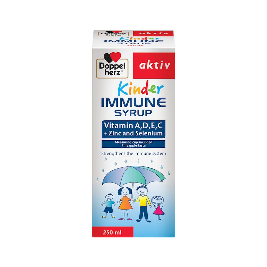 Tăng cường sức đề kháng cho trẻ Kinder Immune Syrup - Chính hãng Doppelherz Aktiv Đức