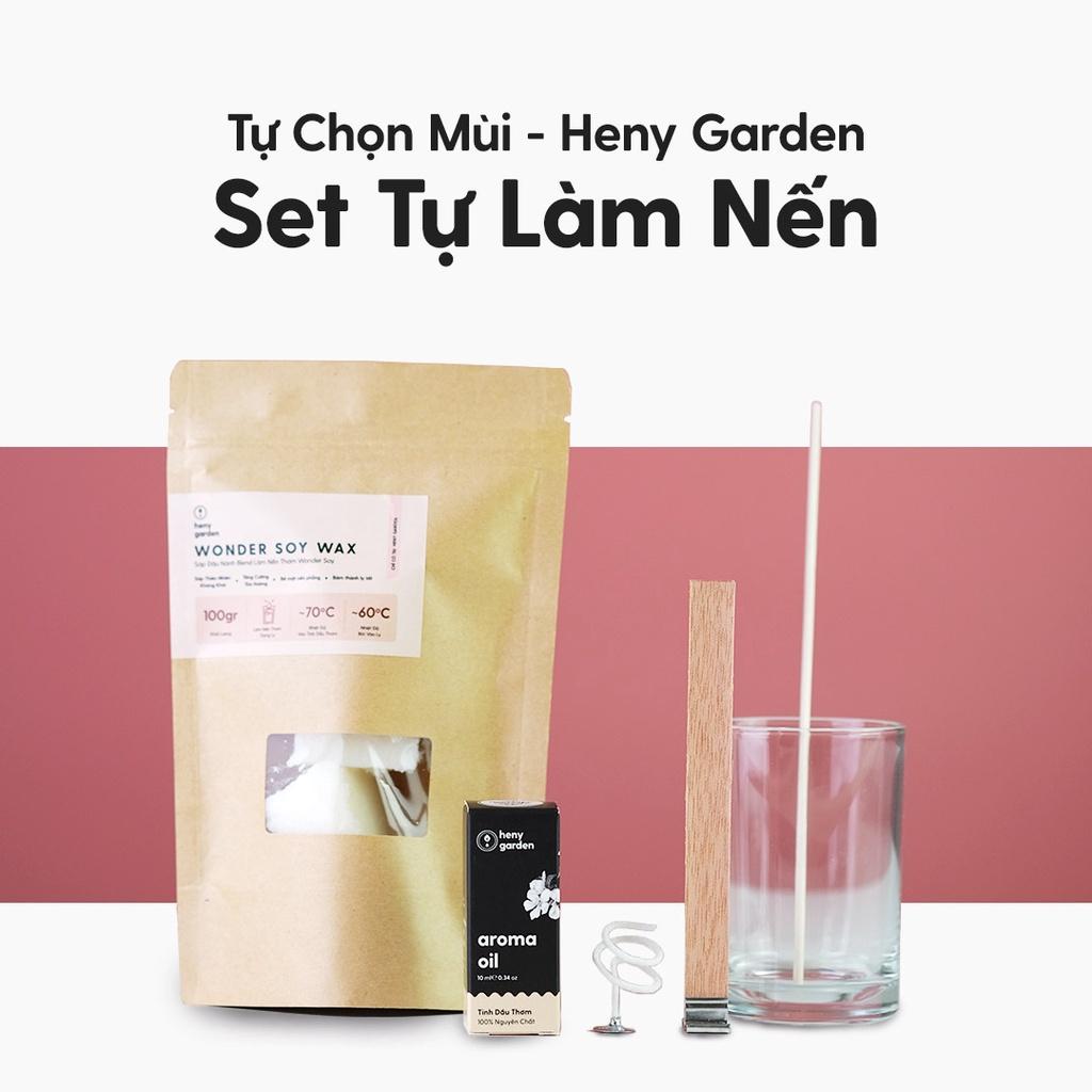 Set Làm Nến Thơm Tự Chọn Tinh Dầu Đầy Đủ Nguyên Liệu Làm Nến Thơm Handmade Heny Garden