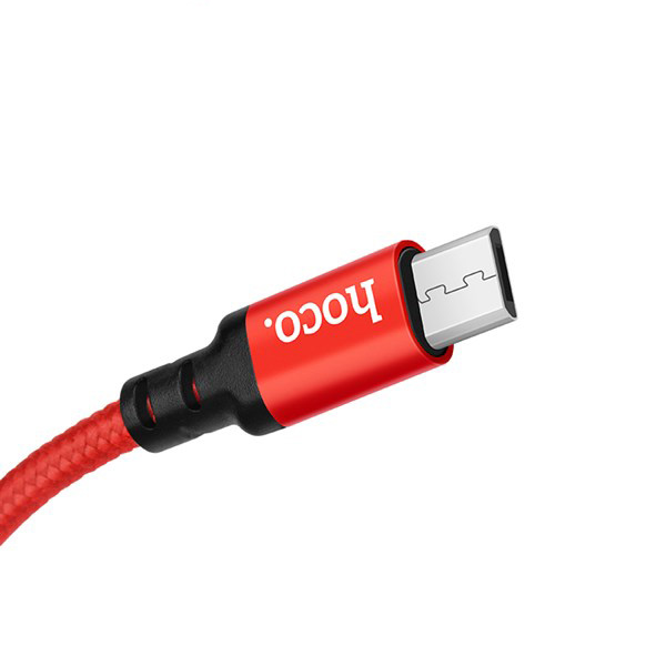 Cáp sạc nhanh Hoco X14 Micro Usb 2.0A, màu đen và đỏ, dài 1m, dành cho điện thoại Android - Hàng Chính Hãng