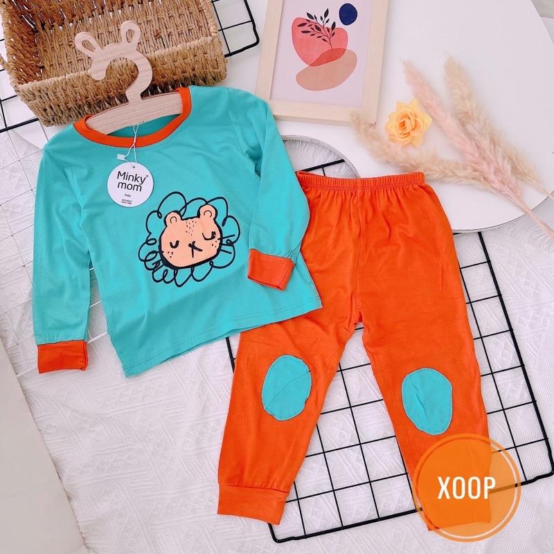 BỘ DÀI THUN LẠNH IN HOẠ TIẾT VÁ GỐI TRÒN CHO BÉ