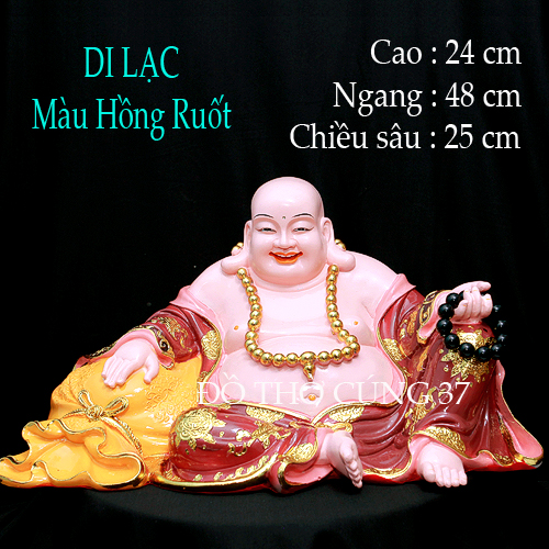 TƯỢNG PHẬT DI LẠC  COMPOSITE CAO CẤP MÀU ĐỎ [ CAO 24 CM , NGANG 48 CM ]