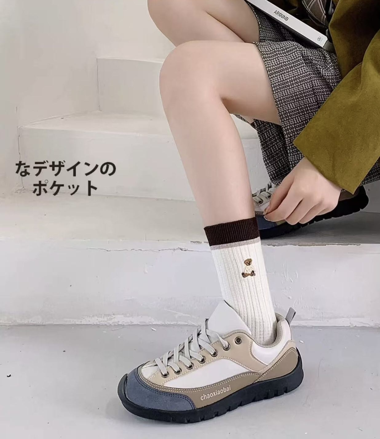 SET 5 ĐÔI TẤT NỮ GẤU KẺ CAO CỔ DỄ THƯƠNG DÀNH CHO NỮ