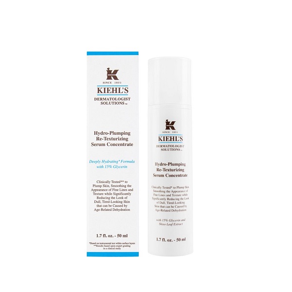 Kiehl's Hydro-Plumping Re-Texturizing Serum Concentrate 30ml - Serum Dưỡng Ẩm Cho Da Mất Nước, Xỉn Màu, Mệt Mỏi