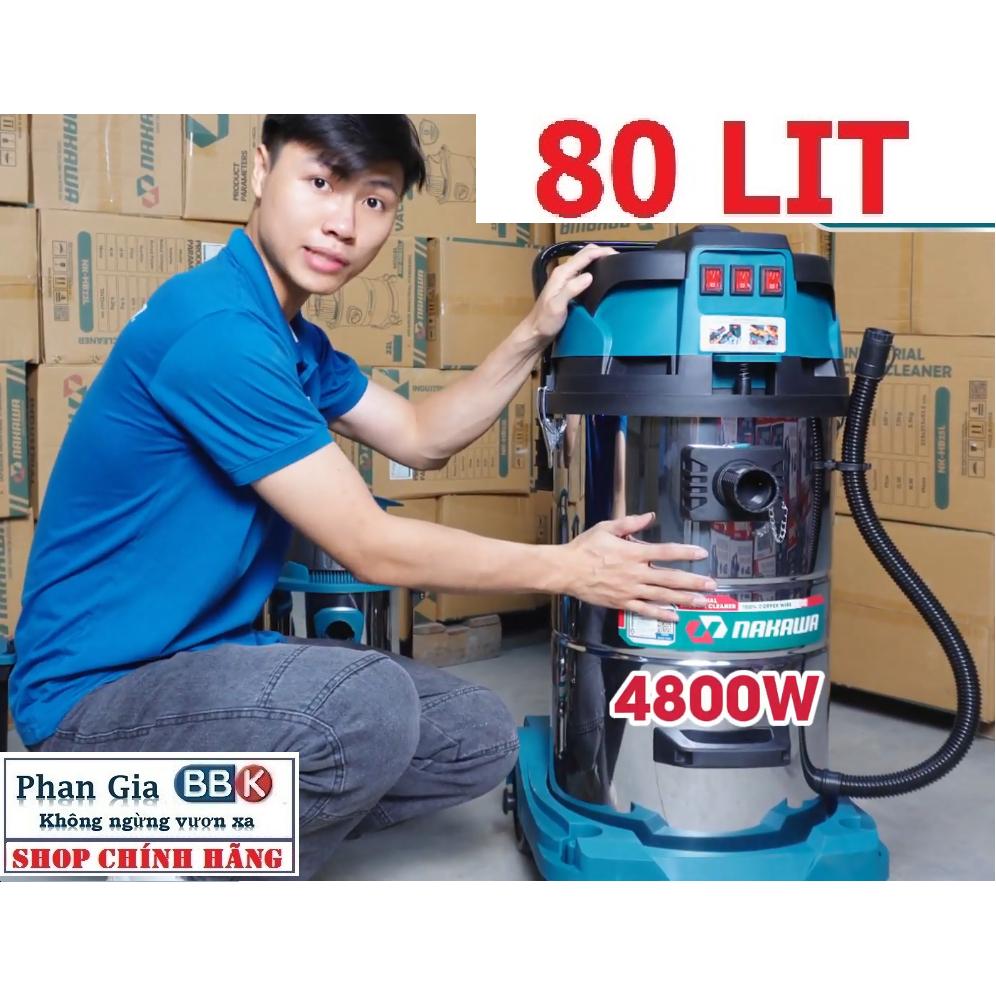 [chính hãƞg] Máy Hút Bụi Công Nghiệp NAKAWA, 3 Chức năng Hút khô+ Hút ướt +Thổi, Động Cơ Lõi Đông, Bảo hành 12 Tháng