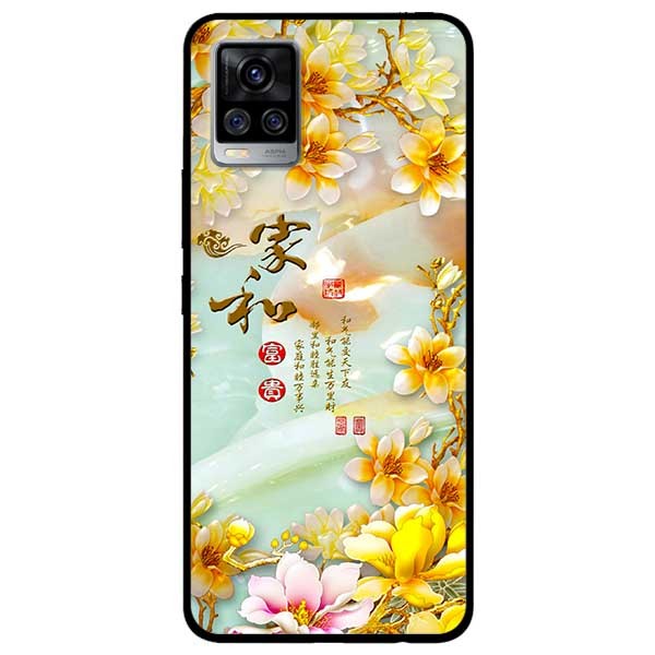 Ốp lưng dành cho Vivo V20 mẫu Chữ Hoa Vàng