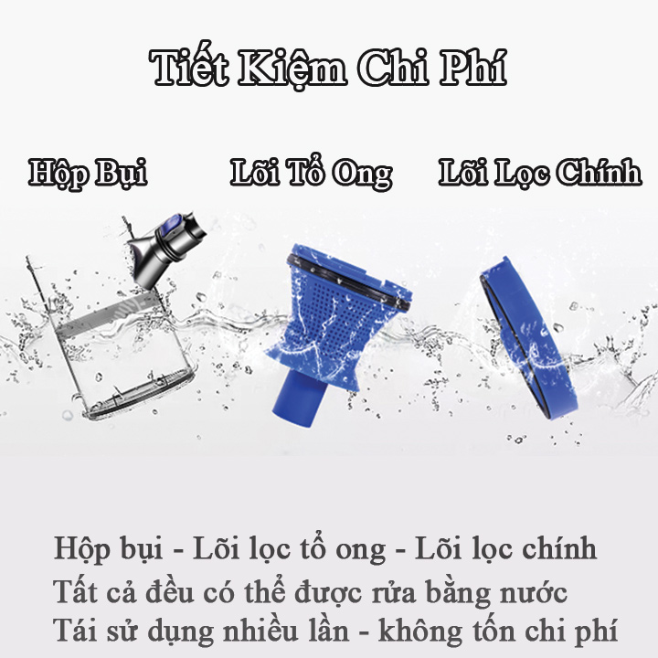 Máy Hút Bụi Cầm Tay KBF05-08 2 in 1, tích hợp các đầu hút tiêu chuẩn sử cho các loại bụi khác nhau -  Hàng Chính Hãng