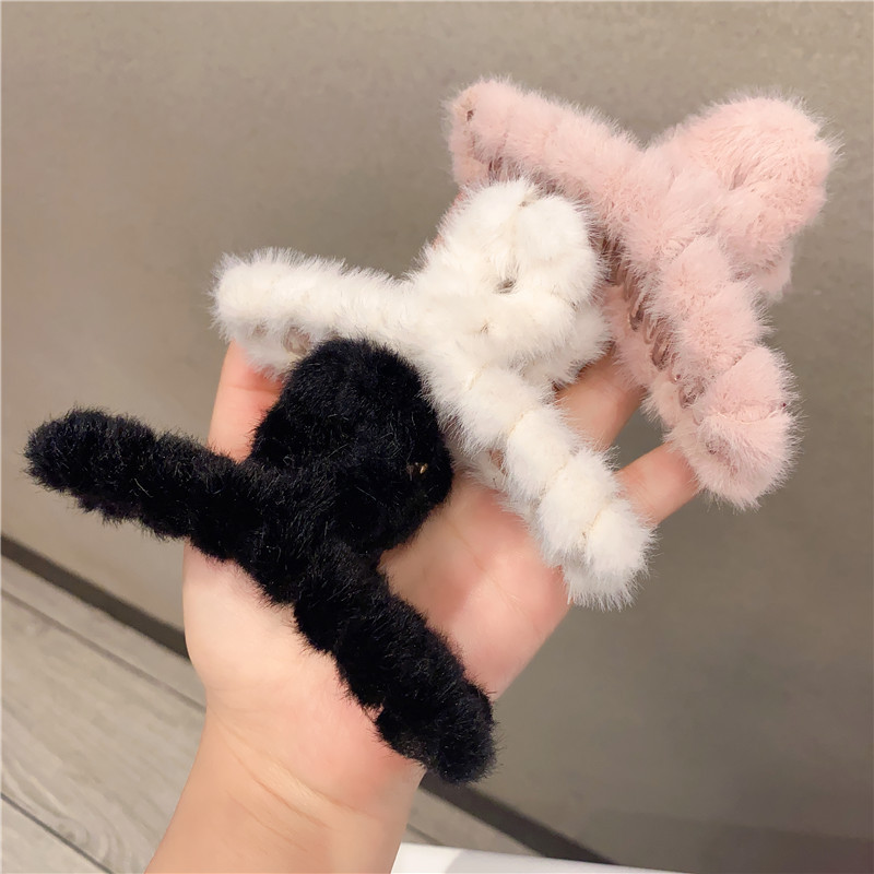 Kẹp tóc càng cua lông mịn phong cách Hàn Quốc