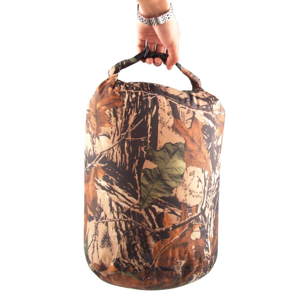 2 Pieces 12L Waterproof Roll Top Bag Dry Sack for Camping Floating Camo