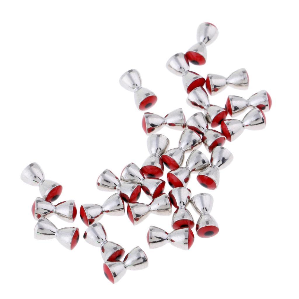 2-6pack 25pcs Steel Fly Tying Beads Tungsten Slotted Eyes Fishing Ball Beads 4mm