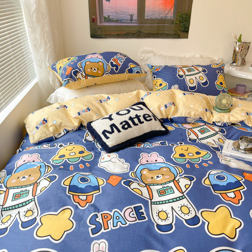 Ga chống thấm Cotton nhiều hình ngộ nghĩnh cho bé kích thước 1M4*2M, Grap chống thấm bảo vệ đệm-GCTC4