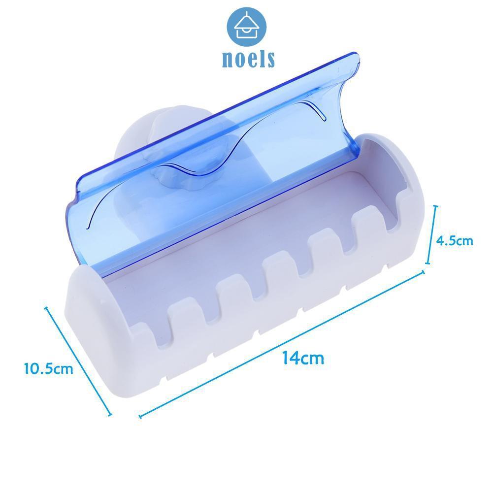 Giá Đỡ Bàn Chải Đánh Răng 6 Móc Có Giác Hút Gắn Tường Chống Bụi Tiện Dụng