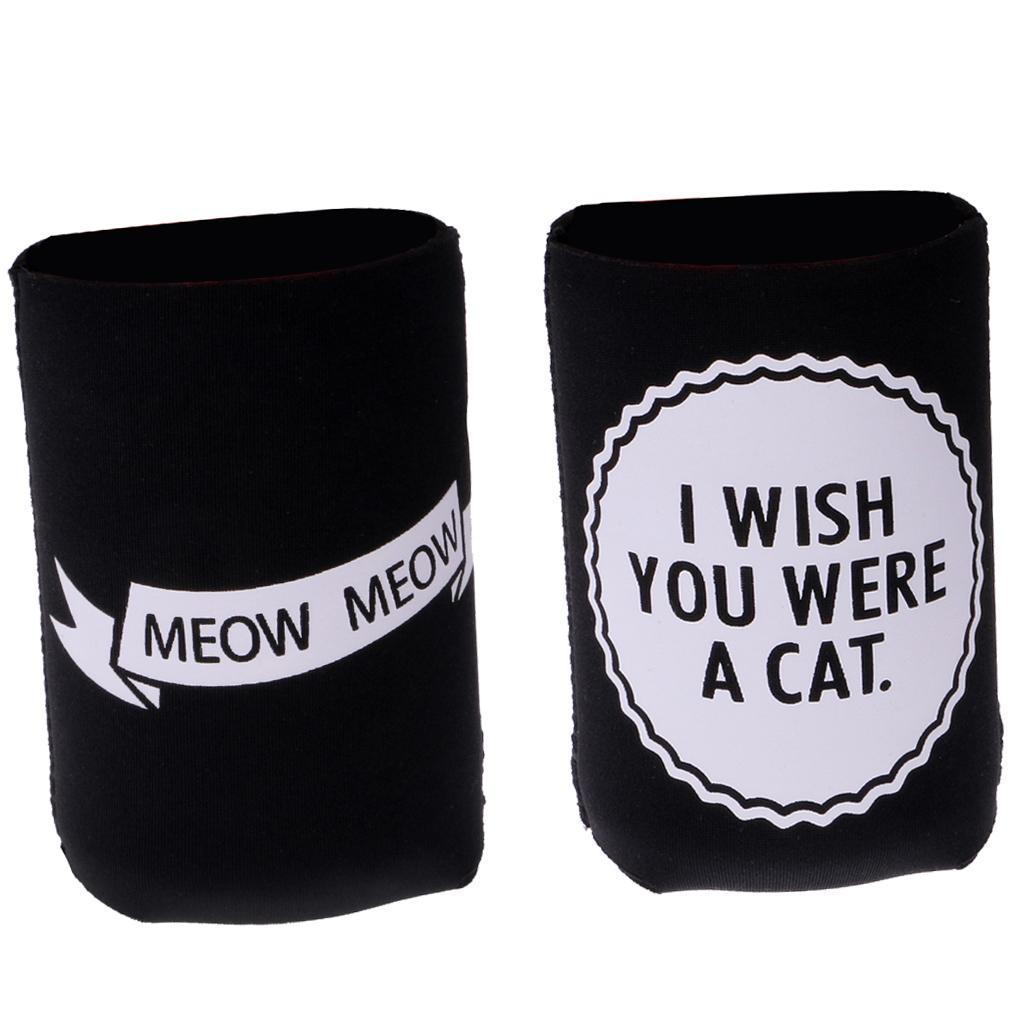 Set 2pcs Stubby Beer Tin Can Cooler Sleeve Chilling Wrap Holder Party Favor