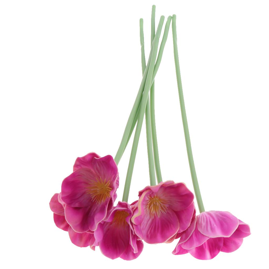 6x Artificial Plant Flower Cherry Blossom Bouquet Home Wedding Decor red