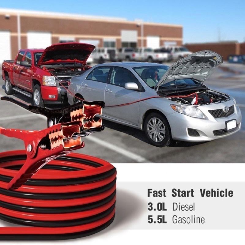 Dây Câu Kích Sạc Bình Ắc Quy Cứu Hộ Ô Tô Xe Hơi Tải 1800AMP Dài 3 Mét Lõi Đồng To