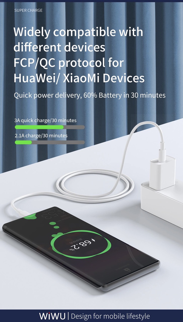 Cáp Sạc nhanh Wiwu Youpin Series G103 USB C sang Type C 60W kết nối các thiết bị hỗ trợ USB Type, truyền dữ liệu tốc độ cao - Hàng chính hãng