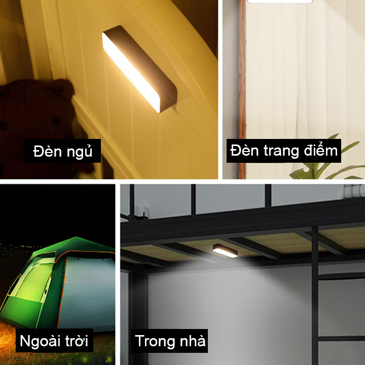 ĐÈN LED HỌC/ ĐÈN NGỦ/ ĐÈN BẾP/ ĐÈN CẦU THANG CẢM ỨNG KHÔNG DÂY DÙNG PIN SẠC TIỆN LỢI, DÙNG MIẾNG DÍNH – 2500MAH