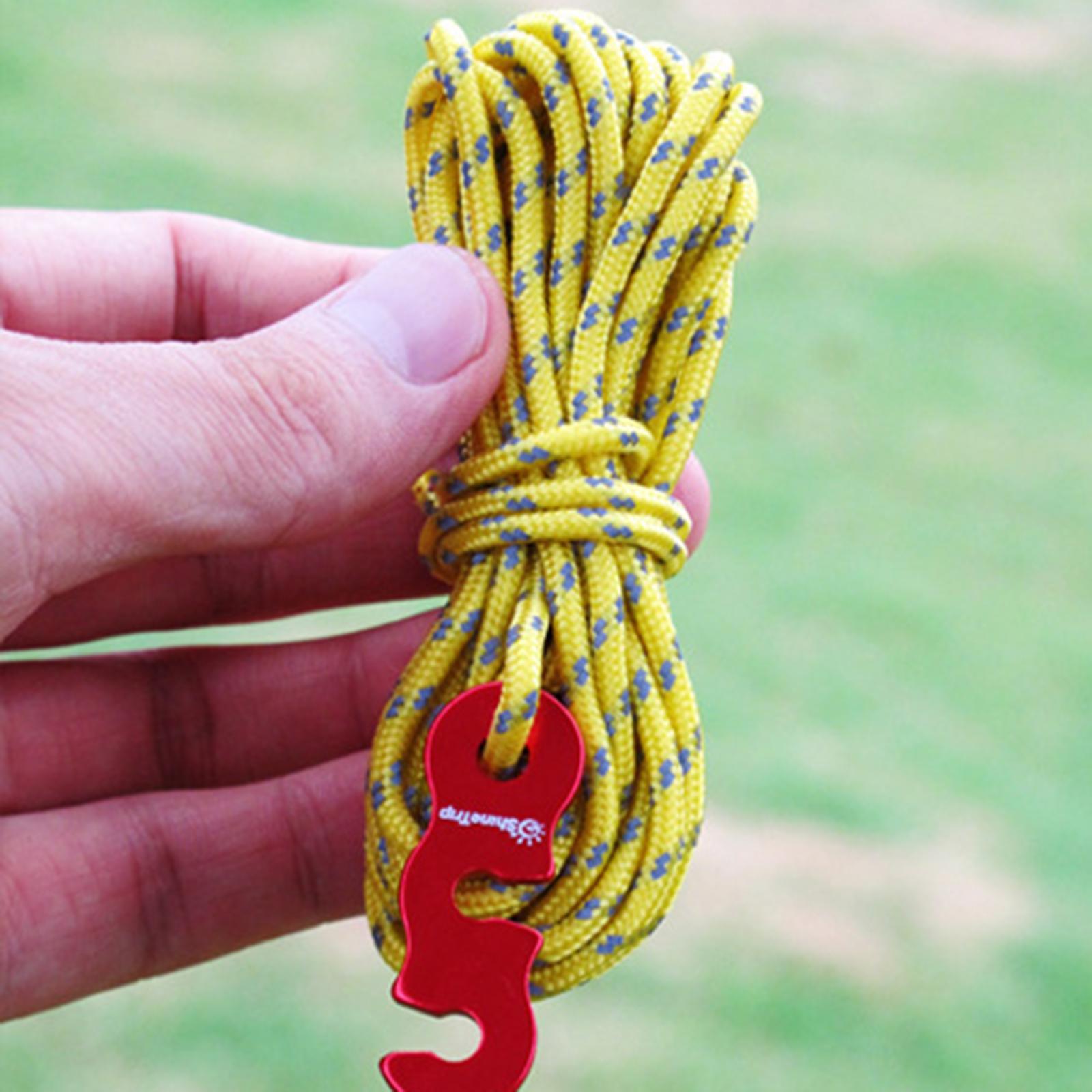 4 Pieces Tent Rope 3mm Diameter with Cord Adjuster Camping Rope for Hiking Accessories