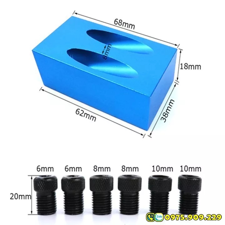 Bộ cữ giúp khoan chéo khoan xiên 6-10mm 7 món TB62