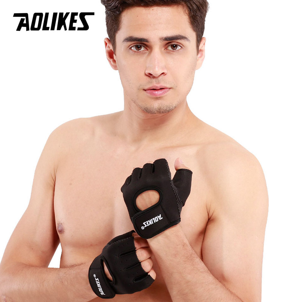 Găng tay tập gym AOLIKES A-1678 chống trơn trượt Sport Breathable Gloves