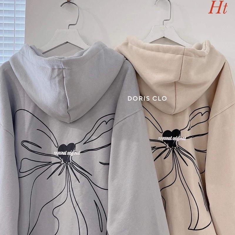 Áo khoác nỉ cotton nơ in 2 mặt H2A768