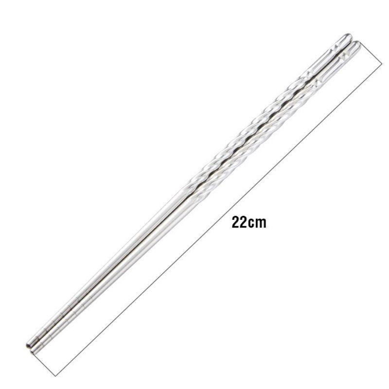 Đũa inox xoắn 201 cao cấp ( 2vỉ  = 10 đôi )