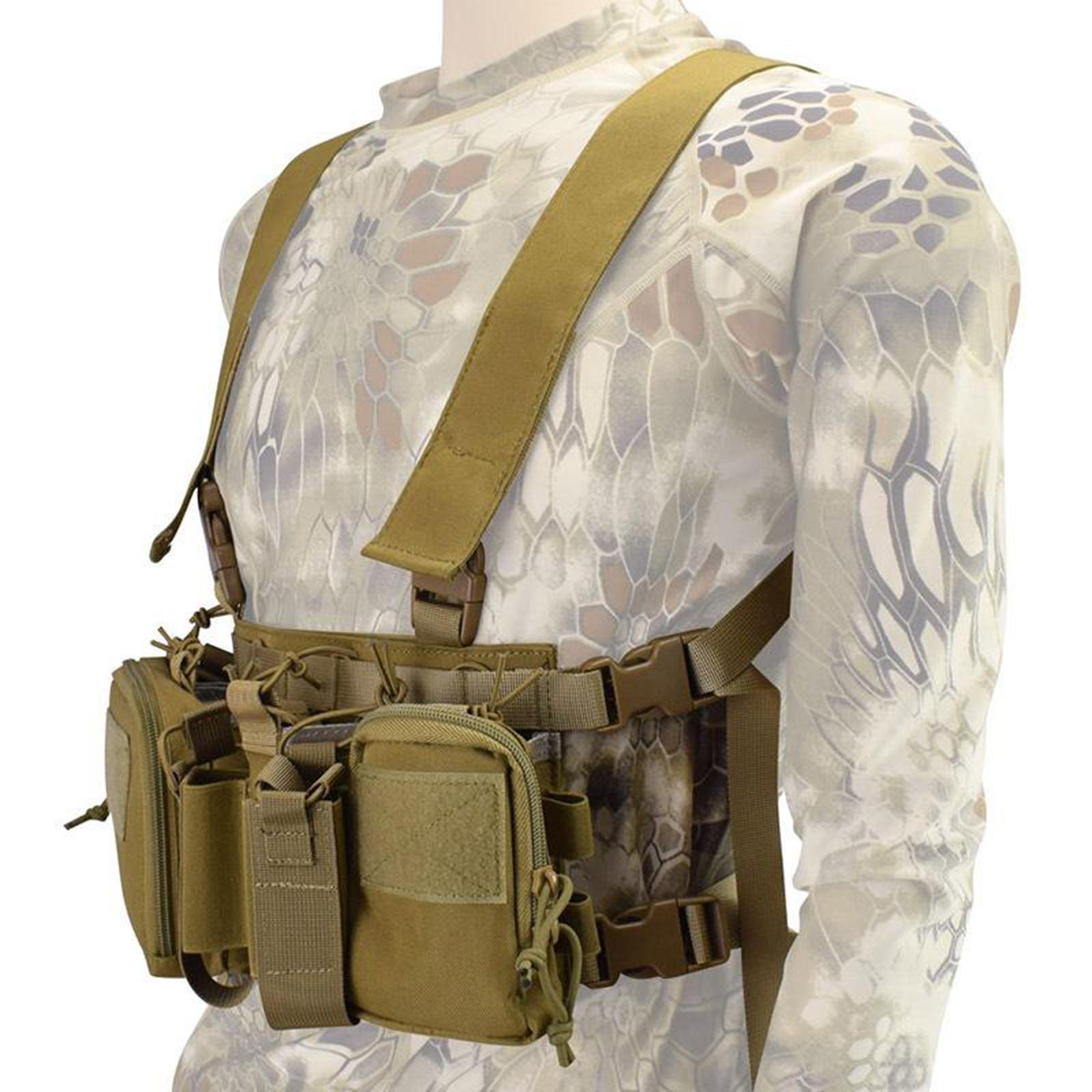 Tactical Vest with Magazine Pouch Carrier Molle Protective Khaki
