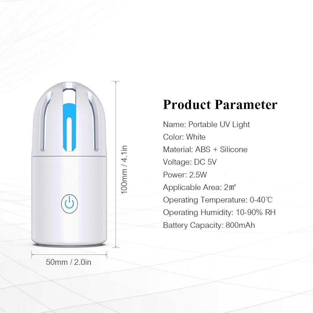 Đèn UV di động Đèn tia cực tím mini làm sạch phòng ngủ, tủ quần áo, xe hơi