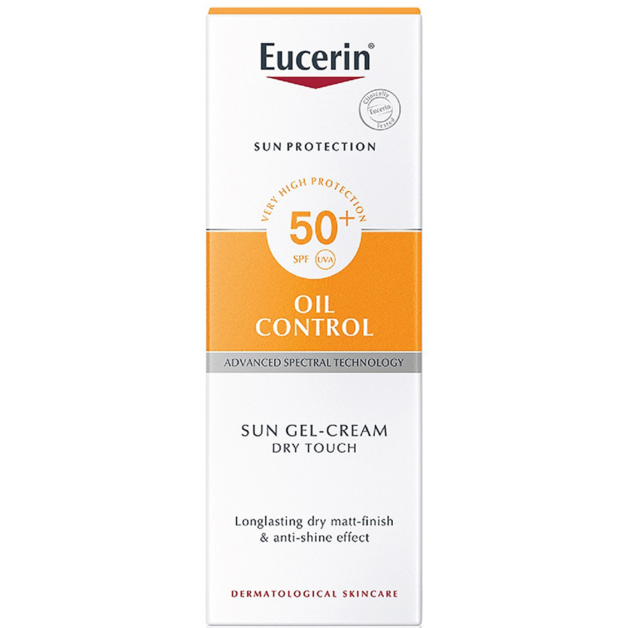 Combo Eucerin Kem Chống Nắng Da Nhờn Mụn Sun Gel-Cream Dry Touch Oil Control SPF50+ & Nước Tẩy Trang Cho Da Mụn