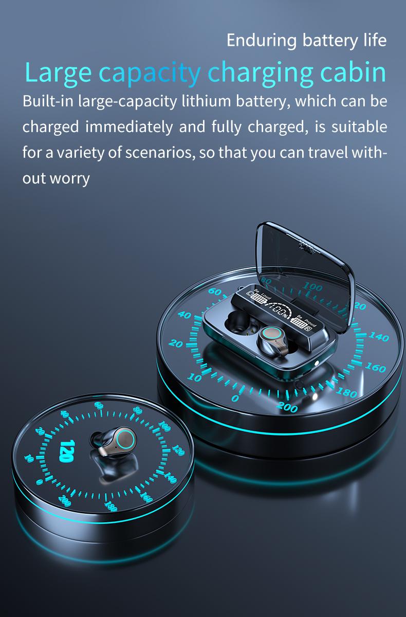 Bluetooth Earphones M18 TWS Wireless Headphones Waterproof Sports Touch Control Headset Charging case Stereo Earbuds
