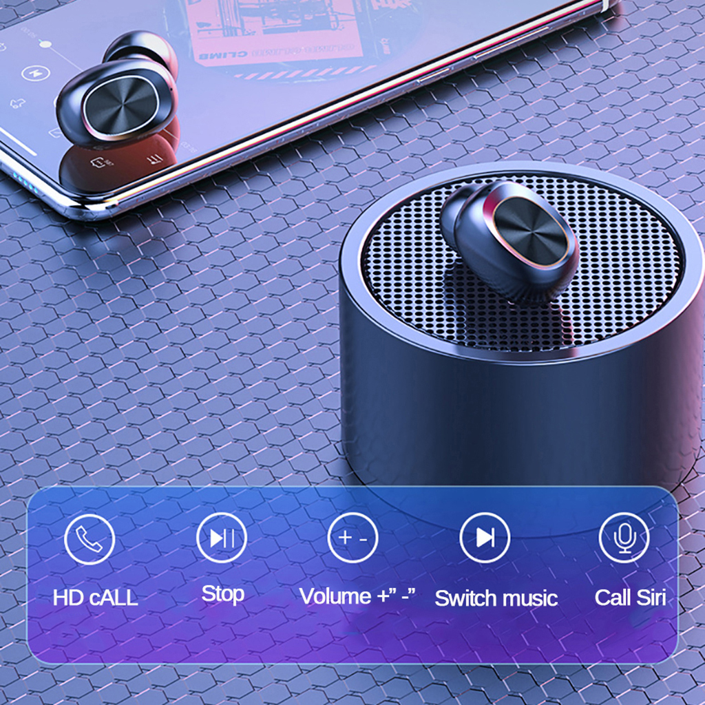 Tai nghe Bluetooth không dây B5 TWS điều khiển cảm ứng và âm thanh HiFi Stereo
