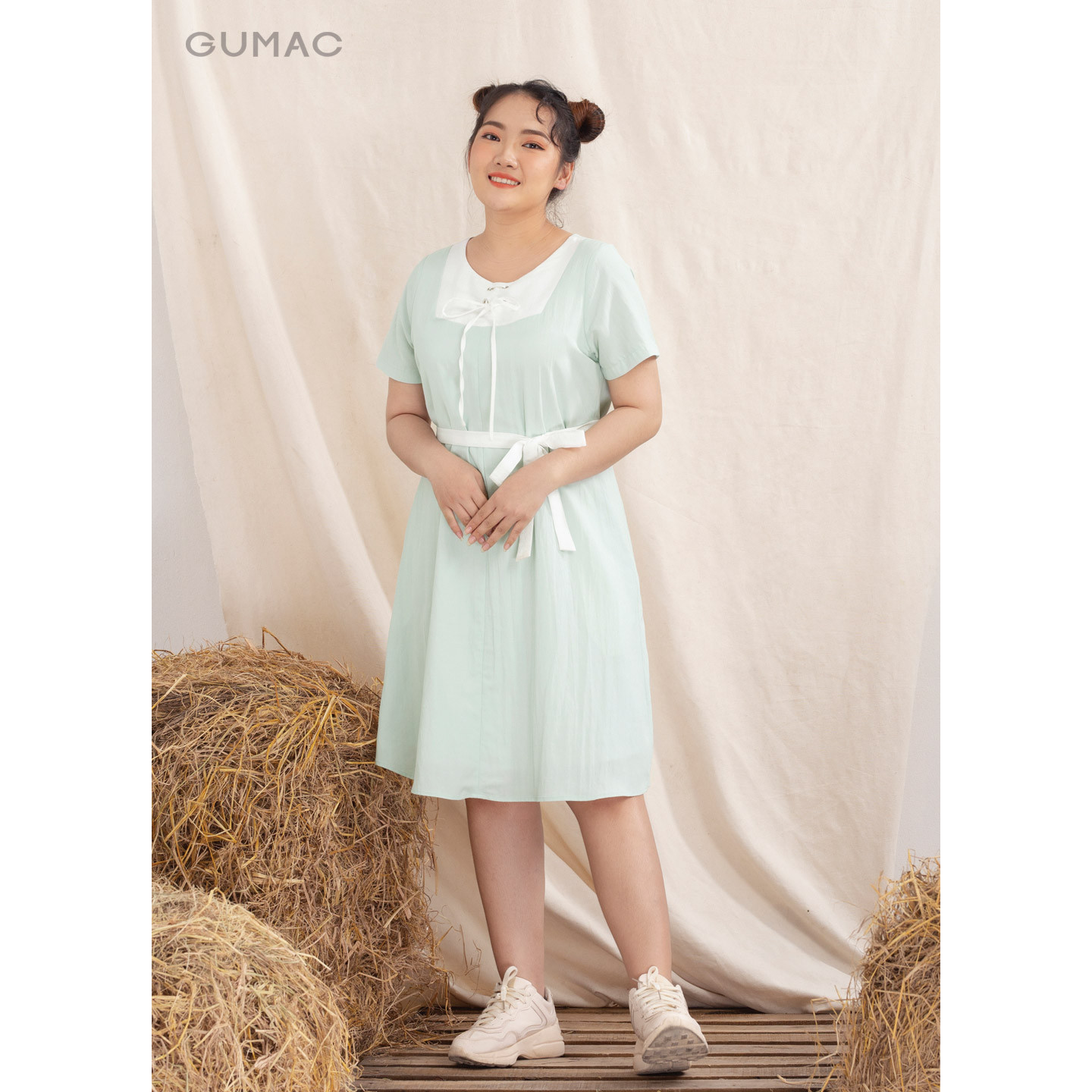 Đầm oversize mắt cáo GUMAC DA10119