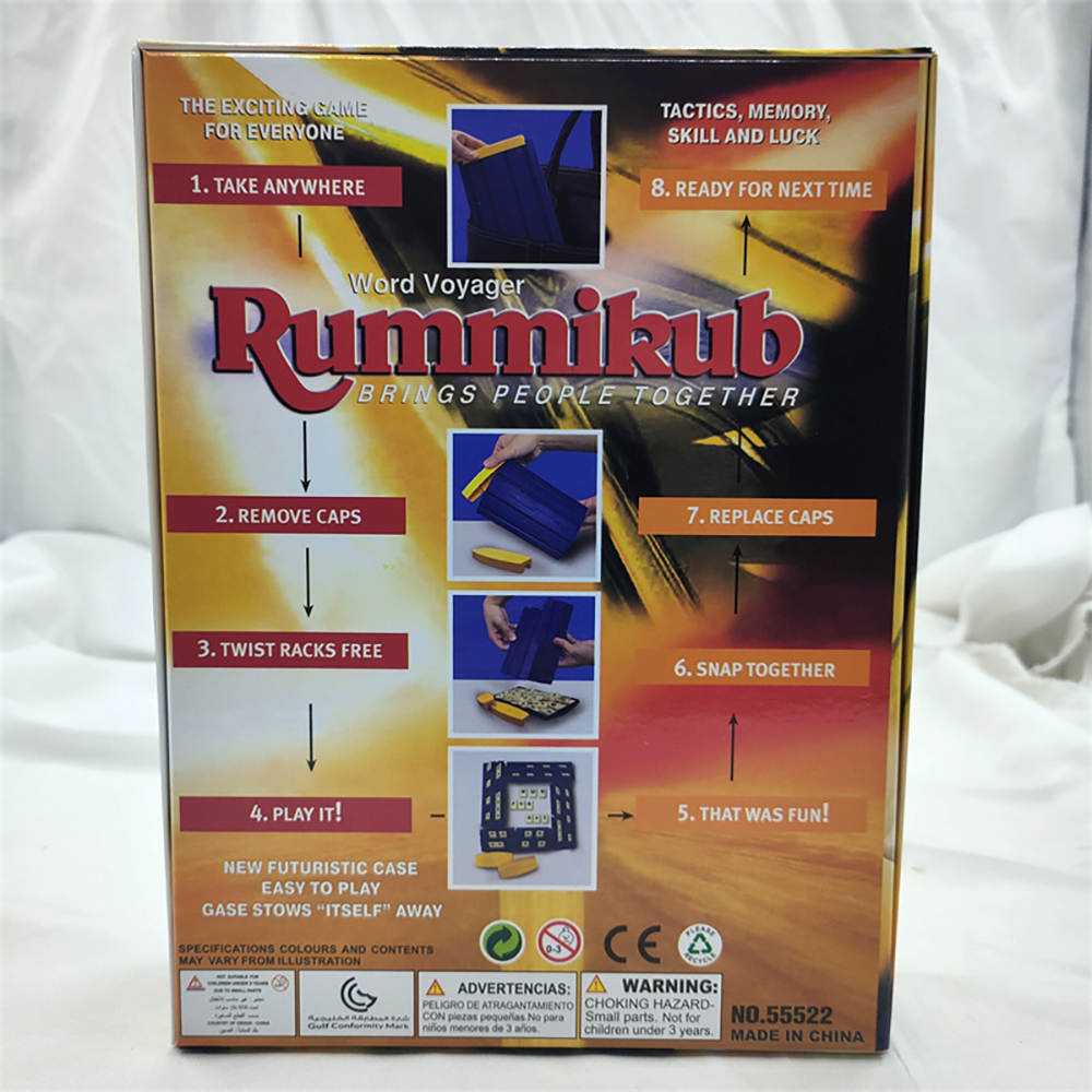 Board game Rummikub Bộ trò chơi Rummy Mạt chược Israel với bảng số nhựa Digital Game