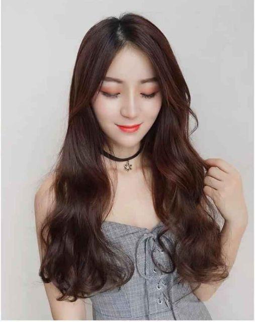 Tóc giả nữ ️️ ️️ kẹp phím phồng xoăn 2 bên