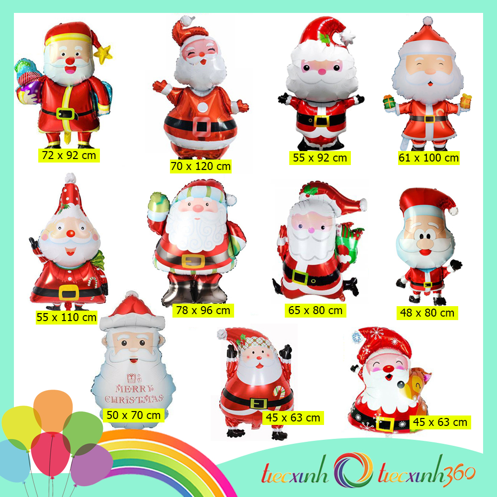 Bong bóng hình ông già Noel trang trí giáng sinh