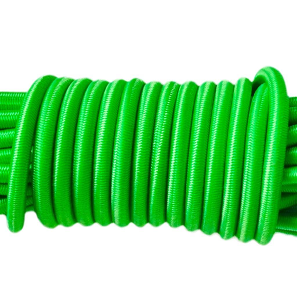 3x5m x 5mm Elastic Bungee Rope Shock Cord Tie Down DIY for Kayak Boat Green